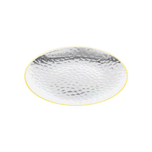 180mm Heavy Duty Clear Dimple Plate with Gold Rim, Pack of 10