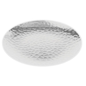 230mm Heavy Duty Clear Dimple Plate with Silver Rim, Pack of 10