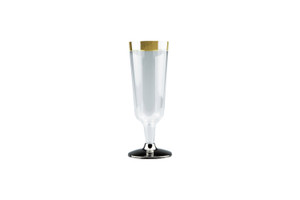 150ml Champagne Glass With Gold Rim, Pack of 6