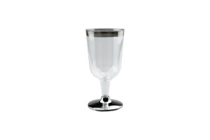 200ml Wine Glass With Silver Rim, Pack of 6
