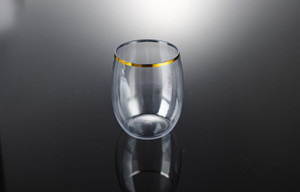 350ml Stemless Wine Glass Gold, Pack of 4