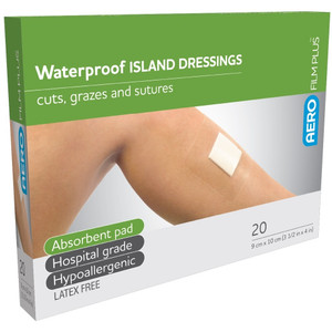 AEROFILM PLUS Waterproof Island Dressing 9 x 10cm , Box of 20