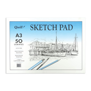 Quill Sketch Pad 110gsm A3 50 Leaf - White (PSC5A3)