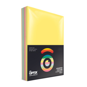 Optix Paper 80gsm A4 - Assorted Pastel, Pack of 200 (193453)