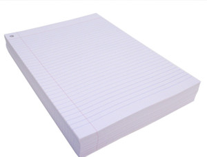 Quill Exam Paper Ruled 8mm 60gsm 1 hole punched A4 White, Ream of 500 (02560)