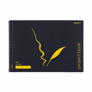 Quill Q Series Project Book 70gsm PP 252 x 360mm 20 Sheets - Black