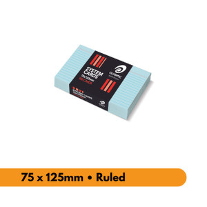 Olympic System Card Ruled 75 x 125mm Blue, Pack of 100 (141451)