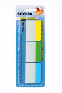 Stick On Filing Tabs 37mm x 50mm 30 Sheets - Assorted (15661)
