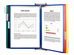 Tarifold Metal Wall Document Display System, A4, 10 Pockets - Assorted (414109)