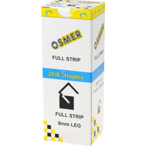 OSMER FULL STRIP STAPLES - 26/8 BOX 5000