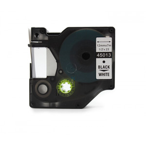 COMPATIBLE DYMO LABEL 45013 12mm BLACK/WHITE