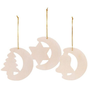 Wooden Christmas Shapes Pack of 12