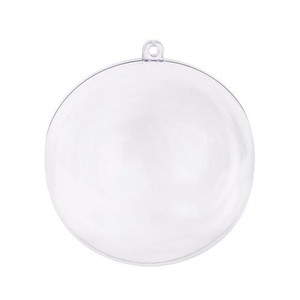Plastic Bauble Clear 70mm Pack of 10