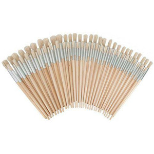 Hog Hair Assorted Size Bristle Brushes Pack of 60 - Round