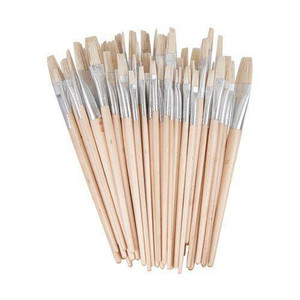Hog Hair Assorted Size Bristle Brushes Pack of 60 - Flat