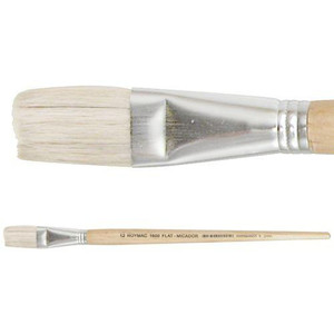 Hog Hair Flat Bristle Brushes Pack of 12 - #12