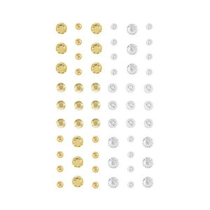 EC Adhesive Crystals Gold and Silver Pack of 60