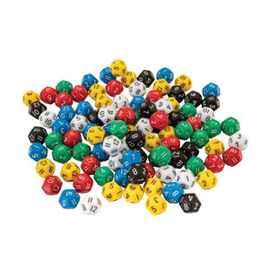 Dice: 12 Face 1-12 in Jar 100pc