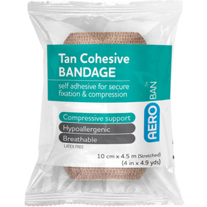 AEROBAN Tan Cohesive Bandage 10cm x 4.5M