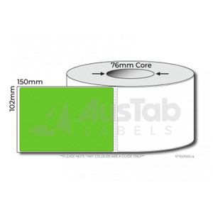 AUSTAB Direct Thermal Transfer Labels 102mm x 150mm, 76mm core - Green, Roll of 1000 Labels