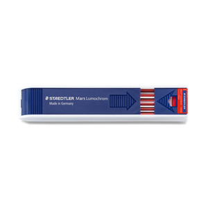 Staedtler 204 Mars Lumochrom Coloured Leads 2mm - Red, Pack of 12