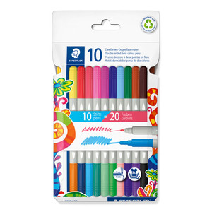 Staedtler 3280 Twin Colour Markers - Assorted Pack of 10
