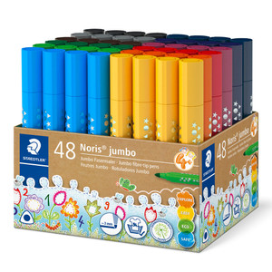 Staedtler 328-B Noris Triangular Fibre-Tip Pens Broad Assorted Class Pack of 48