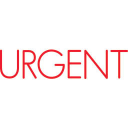 Shiny Pre-Inked Stamp - "URGENT" Solid Text - Red
