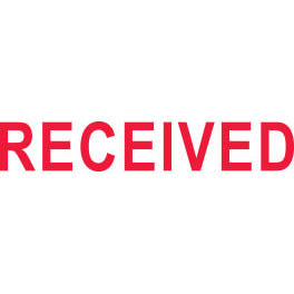 Shiny Pre-Inked Stamp - "RECEIVED" Solid Text - Red