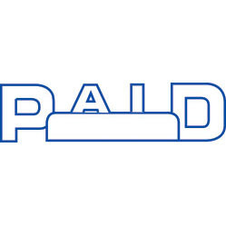 Shiny Pre-Inked Stamp - "PAID" + Date Space - Blue