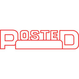 Shiny Pre-Inked Stamp - "POSTED" + Date Space - Red