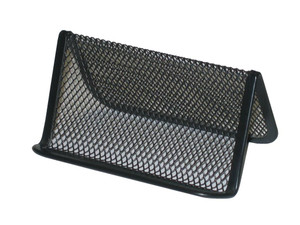 ITALPLAST Wire Mesh Business Card Holder - Black, Each