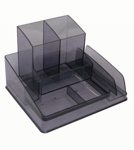 ITALPLAST Desk Organiser - Tinted Grey, Each