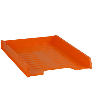 ITALPLAST A4 Slimline "Multi Fit" Document Tray - Mandarin, Each