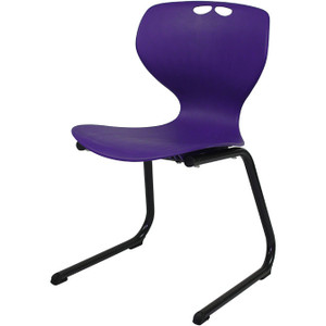 Roswell Chair 310H Plastic Purple & Steel Reverse Cantilever Frame Black