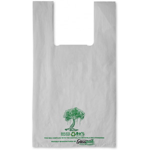 Gusspak Large White Reusable Singlet Checkout Bags 520mm x 290mm 36um Carton 560