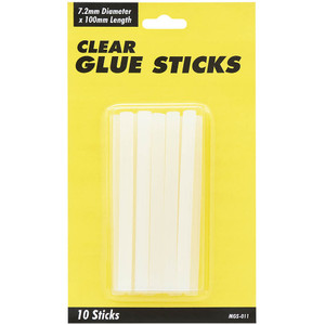 Faber-Castell Clear Hot Melt Sticks 7.2mm, Pack of 10 Sticks