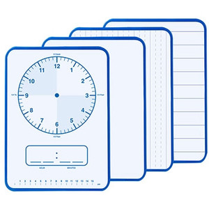 Whiteboard Tablet Magnetic A4 Double Sided Clock/Time One Side