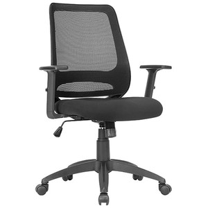 Trent Boardroom Chair Mesh Back in Black Fabric