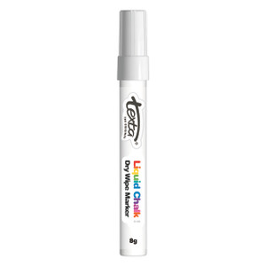 Texta Liquid Chalk Marker Dry Wipe Bullet Tip White, Each ** ETA 6/10/2026 **