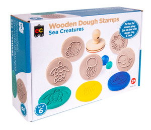 Eductaional Colours Wooden Dough Stamps - Sea