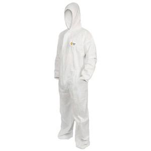 Shield Right Disposable Coveralls SMS Type 5-6 White Large, Each