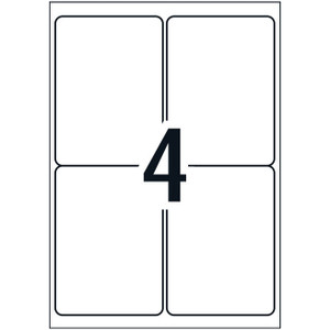 Rediform LA4/4L HR PolyLaser White Waterproof Labels: 99.1mm x 139.4 mm 4UP Pack Of 100 Sheets (400 Labels)
