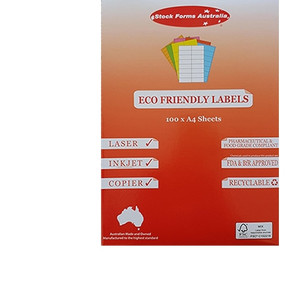 A4 LASER LABELS GLOSS 90MM X 295MM PACK OF 100 SHEETS