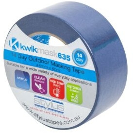 Kwikmask 635 14 Day Outdoor Blue Masking Tape 48mm x 50m, Each