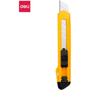 Deli E2001 Retractable Cutter Knife 18mm with 8 Snap-Off Blades, Box of 72