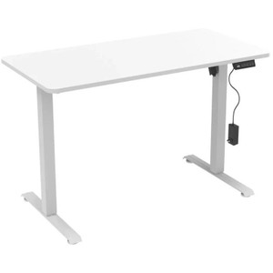 Altura Entry 2-Stage Dual Motor Height Adjustable Desk in White Top with White Frame, Each