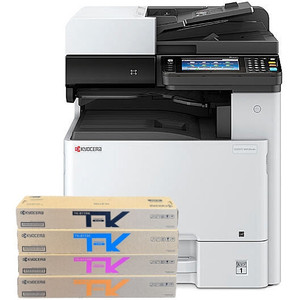 Kyocera ECOSYS M8130CIDN A3 Multi-Function Colour Laser Printer White with Bonus Set of Free Toners