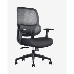 YS Design Romeo Medium Mesh Back Adjustable Seat Height Chair - Black, Each
