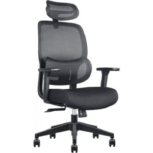 YS Design Romeo High Mesh Back Adjustable Seat Height Chair with Headrest - Black, Each